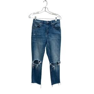 Madewell High Rise Slim Boy Jean Distressed size 26
